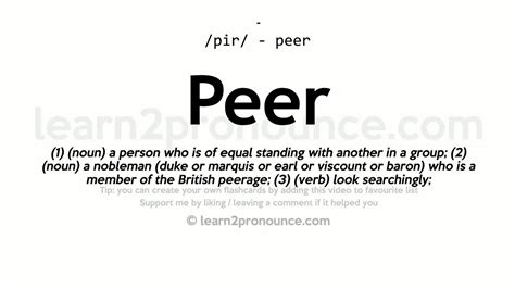 Peers Meaning & Definition What is Pee…