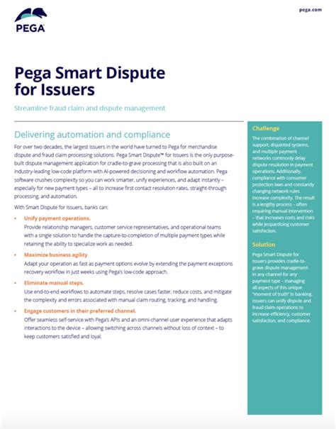 Pega Smart Dispute for Issuers 8.7 Release Notes Pega