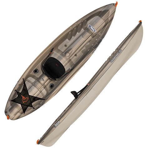 ITEM: KVA10P101. Take your fishing trips to the next level on the Pelican Challenger 100 Angler Kayak. Made from RAM-X™ impact-resistant material this kayak ensures lasting use, and is complemented with a twin-arched multichine hull and a sit-on-top design for enhanced stability and performance. The open cockpit with an ERGOFORM™ padded .... 