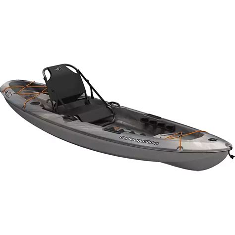 PELICAN Challenger 100 Angler Fishing Kayak Best of the essentials in this lightweight fishing kayak. Featuring a double arch and multi-chine hull, this sit-on-top kayak provides excellent seating, allowing you to ride calmly and safely on the water. At 10' in length and weighing only 41 lb, it's perfectly designed to accommodate any paddlers.. 