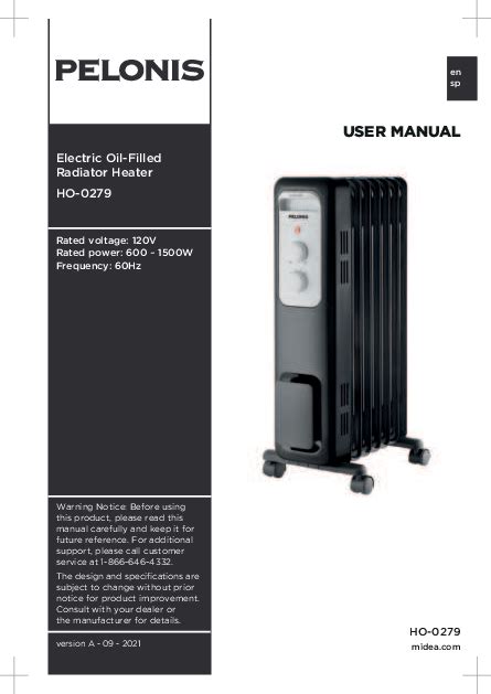 Pelonis manual.  User manuals, Pelonis Electric Heater Operating guide...