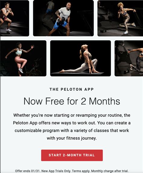 Peloton free trial. To start your free trial, visit their website to start your membership. You will get 90 days of free use of the app, and then if you choose to continue using the app, you will be billed. “We’ll remind you three days before your trial ends so you won’t be accidentally billed, and you can cancel anytime,” according to Peloton. If you are ... 