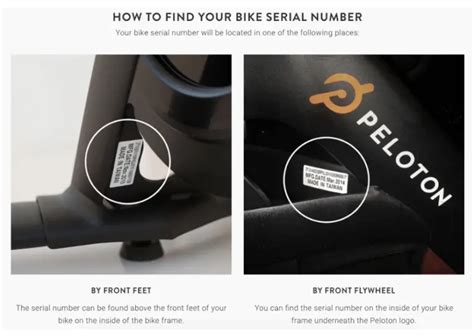 The Peloton Bike's serial number may be listed in one of three places. Please refer to the diagram below for the three places where you can locate a Bike's serial number. Your touchscreen's serial number can also be located in one of two places. In the system itself. . 