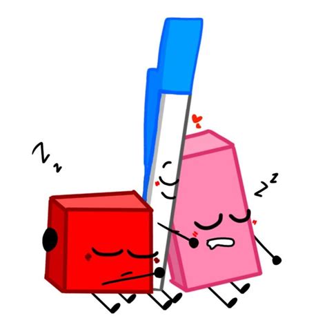 Eraser Blocky Pen Blocky, Eraser and Pen. Battle for Dream Island Wiki is a collaborative encyclopedia of Battle for Dream Island (BFDI), a web-series created by jacknjellify on YouTube. The show currently has five seasons, consisting of anthropomorphic objects competing in challenges in order to win Dream Island (A luxurious island), or .... 