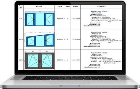 PenCAD Window & Door Manufacturing Software, Pencere Üretim Programı. 