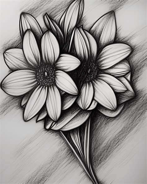 Pencil Art Flower Drawing