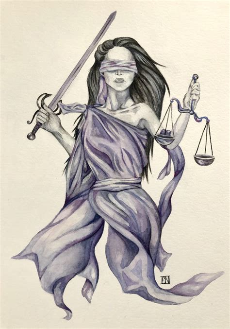Pencil Lady Justice Drawing