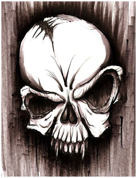 Pencil Skull Drawing