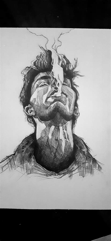 Pencil sketch by mejust some random guy smoking...copied it from