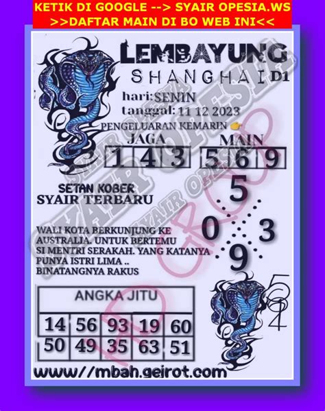 Pengeluaran hongkong 6d togel master. Syair sdy 12 desember.