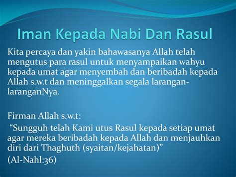 Pengertian Dan Makna Iman kepada Rasul - Rasul Allah Swt