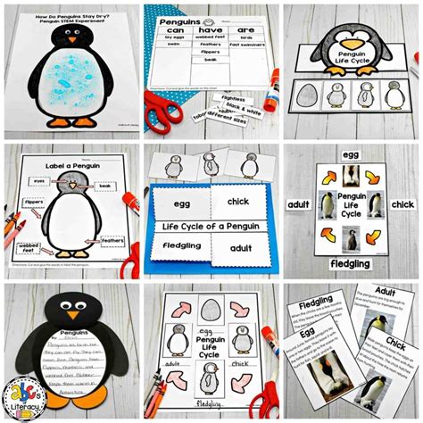 Penguin Activities for a Winter Animal Unit of MiniLesson