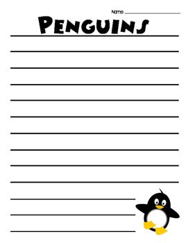 Penguin Writing Paper By Mrs Kensay Teachers Pay Teachers