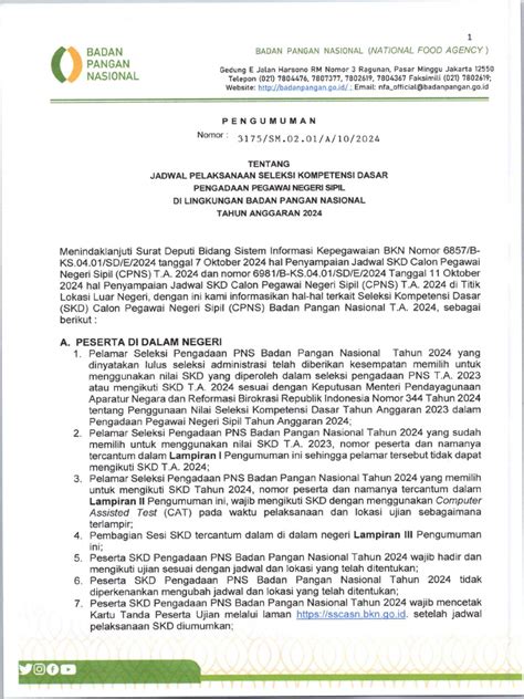 Pengumuman cpns badan pangan nasional. .  <a href=https://livrodeelogios.jy.setupte...