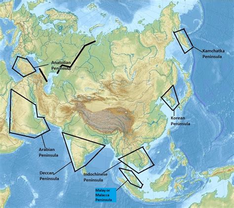 Peninsulas in Asia By Unacademy