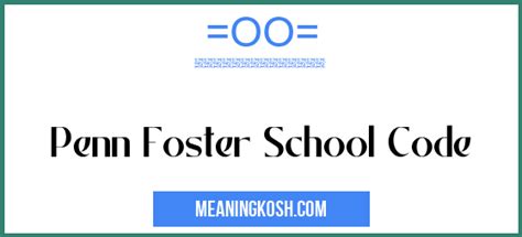 Penn foster federal school code. However, the school does not participate in federal financial aid. ... Student Code of Conduct Penn Foster has adopted a Student Code of Conduct to ... 