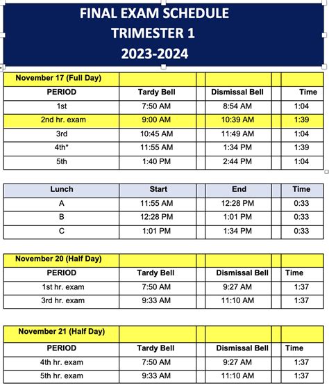 Fall 2023 Final Exam Schedule. ... Spring 2024 Schedule of C