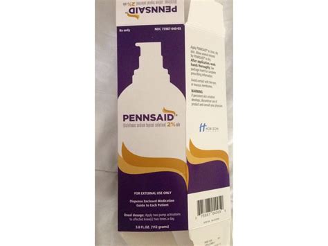 May 29, 2014 · Launch of Generic Pennsaid 1.5%. Released: 05/29/2014 By: Carl Richie, Pharmacy Manager. The generic equivalent of Pennsaid 1.5% (diclofenac sodium topical solution) has just been released, following FDA approval. Pennsaid is a non-steroidal anti-inflammatory drug (NSAID). It works by reducing hormones that cause inflammation and pain in the body. . 