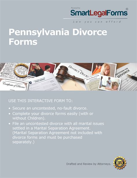 Pennsylvania divorce. Dec 15, 2023 · In Pennsylvania, you have the option of filing for a no-fault divorce or a fault-based divorce by proving one of the following grounds (reasons). Abandonment (your spouse has left the home) without a reasonable cause for a period of one or more years; Cruel and barbarous treatment (your spouse has treated you in a way that puts your life or ... 