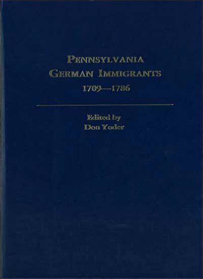 Pennsylvania german immigrants 1709 1786 by don yoder. - Pentair manual air relief body assembly.