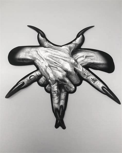 Pentagram Hands Sticker Satanic tattoos, Scary tattoos, Dark art