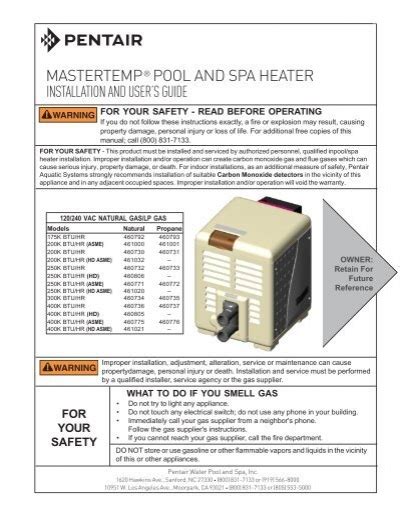 Pentair mastertemp 400 err ags. Things To Know About Pentair mastertemp 400 err ags. 