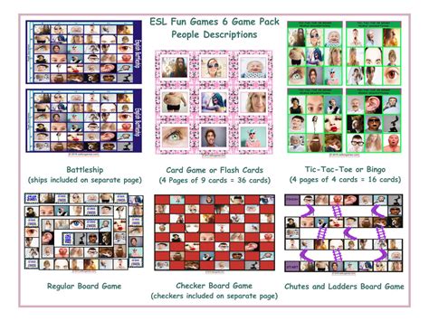 People Descriptions 6 Board Game Bundle Teaching Resources