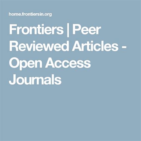 People also looked at - Frontiers Peer Reviewed Articles - Open ...