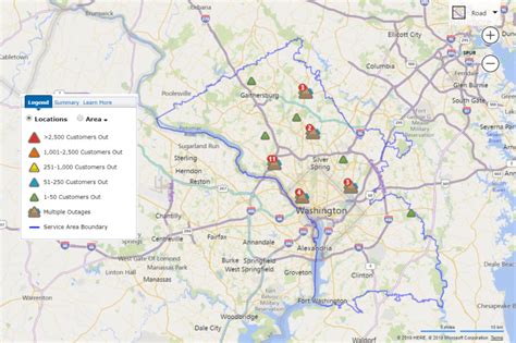 Pepco outage maps. Report and stay informed about outages with these easy-to-use options. Report an Emergency. Report an Outage. View Current Outages. Sign Up for Alerts. Street Lights & Area Lighting. Storm Safety. 