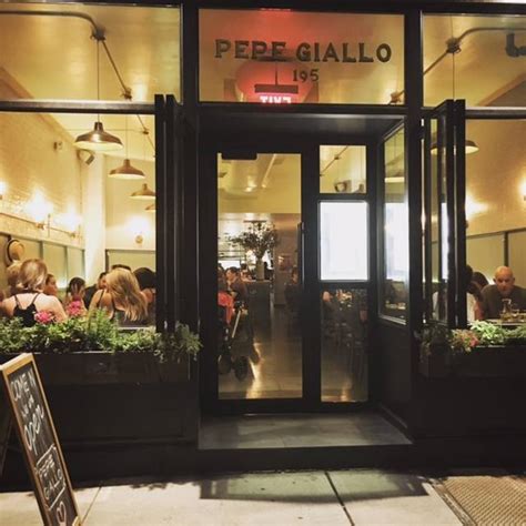 Pepe Giallo. 8.2. 195 10th Ave (btw 21st and 22nd), New York, NY. Italian Restaurant · Chelsea · 103 tips and reviews. ... 246 10th Ave (at W 24th St), New York, NY. Italian Restaurant · Chelsea · 43 tips and reviews. Claudia Panfil Crowder: Highly recommend the filet mignon main and cheese plate for final course.. 