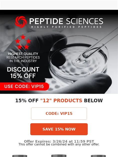 Coupon code for peptide sciences? Missed t