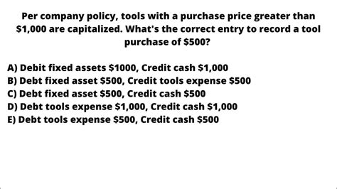 Per Company Policy Tools With A Purchase Price