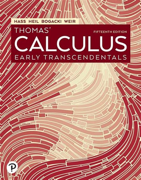 Thomas' Calculus: Early Transcendentals (Pearson+) 15th Edition is written by Joel Hass;Christopher Heil;Maurice Weir;Przemyslaw Bogacki and published by Pearson+. The Digital and eTextbook ISBNs for Thomas' Calculus: Early Transcendentals (Pearson+) are 9780137559824, 0137559828 and the print ISBNs are 9780137728626, 013772862X. Save up to 80% versus print by going digital with VitalSource..