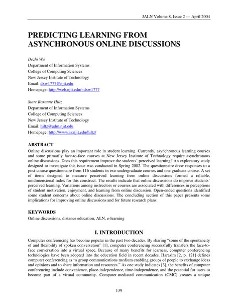 Perceptions Of Chinese Asynchronous Online Discussions Eric