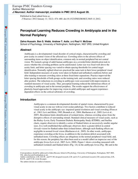 Perceptual Learning Reduces Crowding in Amblyopia and in the Normal