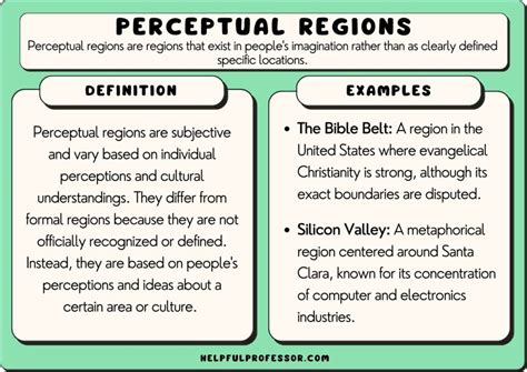 Perceptual region. A perceptual region, or a vernacular region, refers to an area which people believe exists as a section of their cultural identity. The perceptual region of France could be its northern or ... 