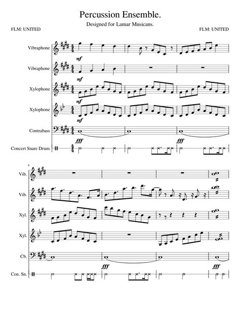 Percussion Ensemble Sheet Music