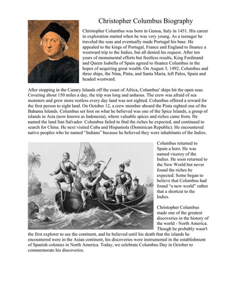 Peregrino brimah biography of christopher columbus