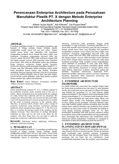 Perencanaan Enterprise Architecture pada Perusahaan Manufaktur …