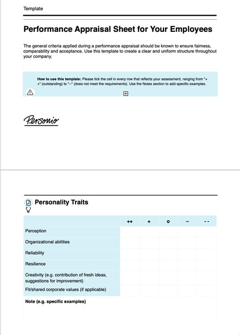 Performance Appraisal Templates Free