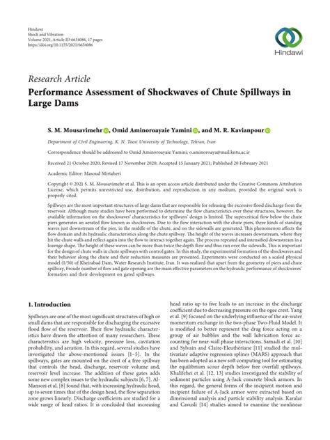 Performance Assessment of Shockwaves of Chute …