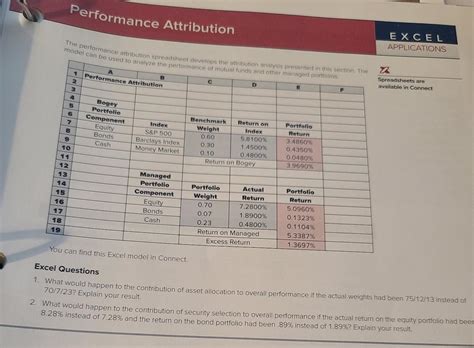 Performance attribution excel spreadsheet.  Introduction The objective...