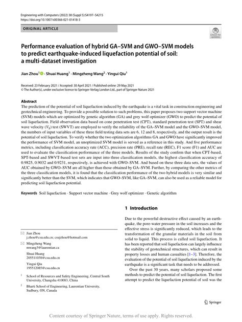 Performance evaluation of hybrid GA–SVM and GWO–SVM