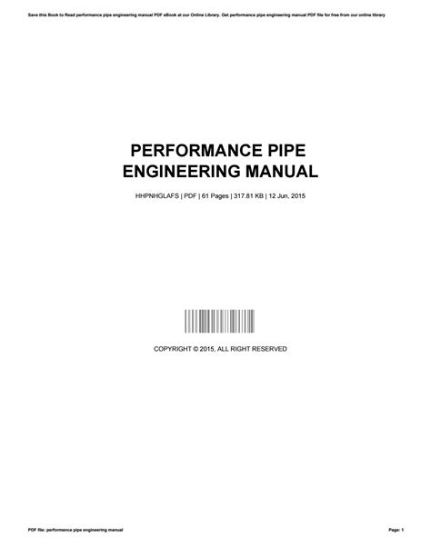 Performance pipe engineering manual book 2. - The oxford handbook of medical ethnomusicology by benjamin koen.