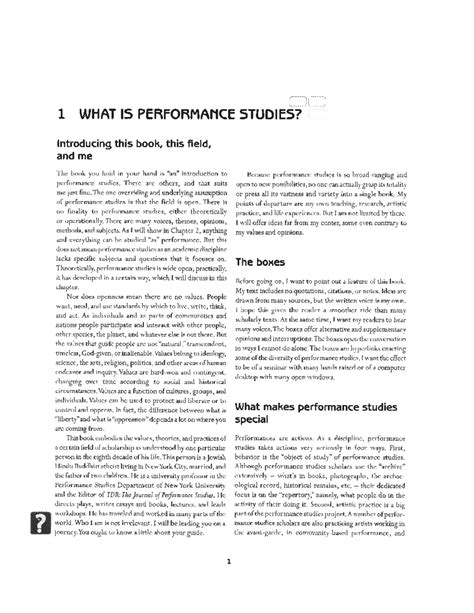 Performance studies course