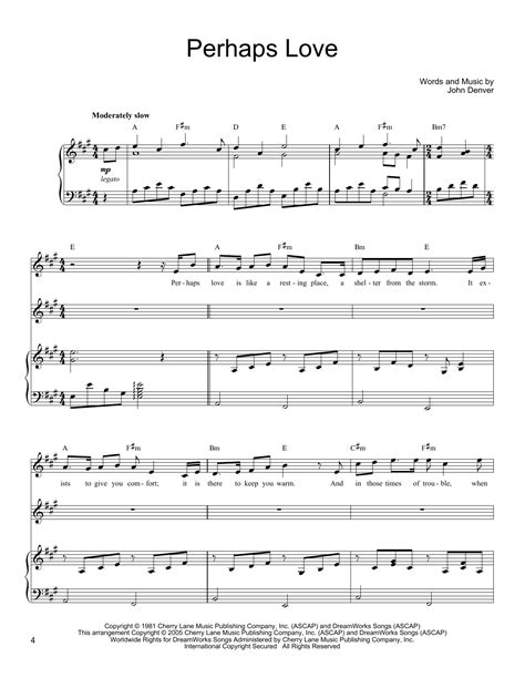 Perhaps Love - John Denver Sheet music Pdf