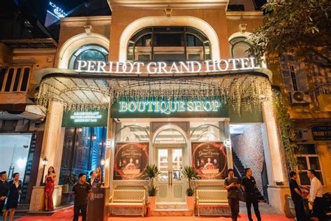 Peridot grand luxury boutique hotel. Peridot Grand Luxury Boutique Hotel. Peridot Grand Luxury Boutique Hotel. 1,263 reviews. NEW AI Review Summary. #29 of 891 hotels in Hanoi. 33 Duong Thanh Street Old Quarter, Hoan Kiem District, Hanoi 100000 Vietnam. Write a review. Check availability. View all photos(1,678)1,678. 