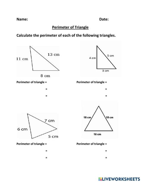 Perimeter of Triangles Worksheets Worksheets Library