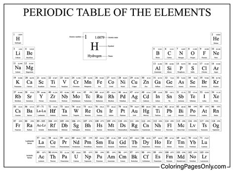 Periodic Table Coloring Shee