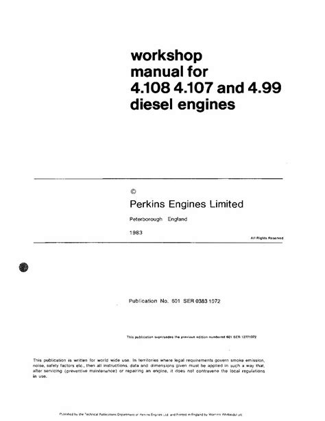 Perkins 4 107 4 108 4 99 diesel engine full service repair manual 1983 onwards. - Domande manuali padi open water diver.